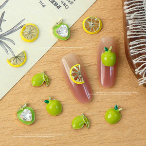 Mini mignon fruits citron Nail Art breloques bijoux en métal bricolage arrondi ballerine ongles décorations manucure Salon fournitures - Product Image 1