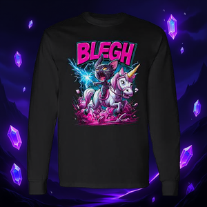Maglietta a maniche lunghe Heavy Metal Cat Riding Unicorn Blegh - Product Image 3