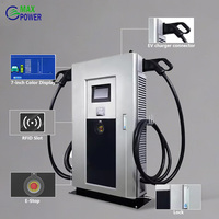 Station de recharge pour voitures électriques CCS1 NACS CHAdeMO 60 kW, montage au sol, borne de recharge DC EV avec 2 connecteurs