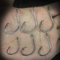 Hameçon de pêche à la ligne Texas Rig en acier à haute teneur en carbone Alpha Wholesale, hameçon à pointe barbelée pour leurres souples, pour la pêche au bar