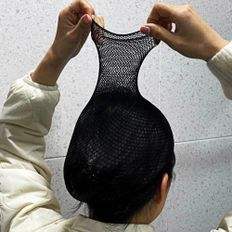 Open-Design Woven Mens Hairnet Black Fit Accesorios para el cabello - Product Image 1