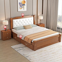 Lit Enfant en Bois Massif Capitonnage Souple Luxe Léger, Cadre de Lit en Bois pour Chambre d'Enfant