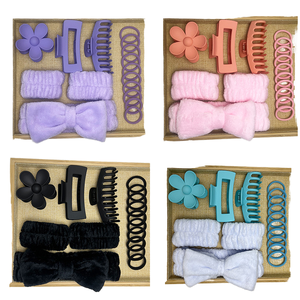 Ensemble de 16 cravates à cheveux élastiques de <span class=keywords><strong>grande</strong></span> <span class=keywords><strong>taille</strong></span>, finition mate douce, <span class=keywords><strong>pince</strong></span> à cheveux multicolore, ceinture de lavage pour la fête, pinces à cheveux douces - Product Image 1