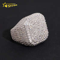 Nuovi Arrivi: Anello da Uomo di Lusso in Argento Massiccio S925 con Moissanite VVS Iced Out, Design Hip Hop con Incastonatura Invertita, Gioiello da Uomo