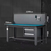 Armoire à outils d'atelier industrielle avec tiroirs, armoire de rangement pour garage et atelier, table de travail en acier