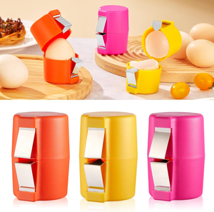 Nouveauté 2025 : Tranche-œufs écologique en plastique et acier inoxydable – Outil de cuisine créatif pour ouvrir les œufs durs ou crus - Product Image 3