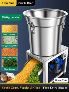 Hacheuse <span class=keywords><strong>de</strong></span> fourrage électrique multifonctionnelle, broyeur d'aliments, déchiqueteuse <span class=keywords><strong>de</strong></span> légumes pour volailles, bétail, poulets, porcs, ferme domestique - Product Image 2