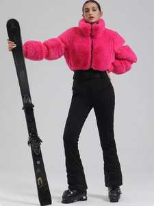 Combinaison de <span class=keywords><strong>ski</strong></span> une pièce en fourrure et neige pour femme, imperméable, chaude, style américain, coupe ajustée, col montant, veste et <span class=keywords><strong>pantalon</strong></span>, 100% polyester, <span class=keywords><strong>ski</strong></span> - Product Image 4