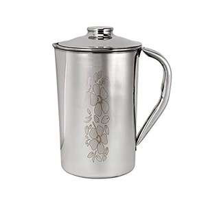 Carafe en acier inoxydable pour la cuisine, eau, lait, jus, service avec une construction durable antirouille et un design facile à nettoyer pour un usage domestique - Product Image 1