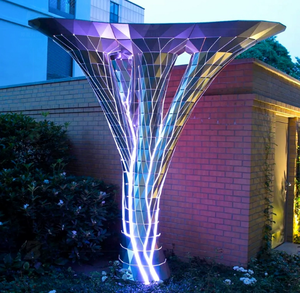 Hình Học hoa Led Kim Loại Điêu khắc-IP65 không thấm nước nghệ thuật ngoài trời cài đặt với ánh sáng năng động cho cảnh quan đô thị - Product Image 1