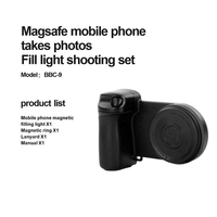 Poignée magnétique pour appareil photo de smartphone avec déclencheur, lumière d'appoint pour selfies et utilisation sur lit, batterie 750 mAh, entrée Type-C pour Android