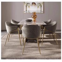 Chaises de salle à manger en tissu velours BST Factory avec structure en acier inoxydable, mobilier de salle à manger, chaise de réception pour hôtel, restaurant, mariage