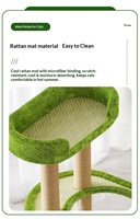 Arbre à chat écologique vert avec tapis rafraîchissant, combiné avec panneau en sisal haute densité, tour pour chat toutes saisons, grande structure d'escalade universelle pour chat