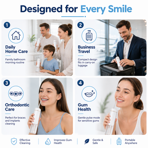 Irrigador <span class=keywords><strong>Bucal</strong></span> Portátil Inalámbrico Eisler W8, <span class=keywords><strong>Limpiador</strong></span> Dental Recargable con 4 Boquillas, USB, IPX7, OEM, ODM - Product Image 2