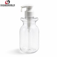 Bouteille à pompe en plastique PET transparente de 500 ml pour shampoing botanique de luxe, gel douche, savon liquide, emballage cosmétique