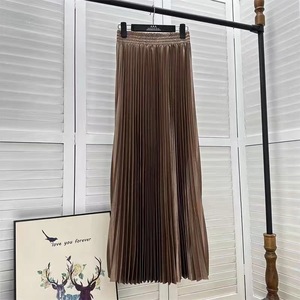Nouvelle <span class=keywords><strong>Jupe</strong></span> <span class=keywords><strong>Plissée</strong></span> <span class=keywords><strong>Longue</strong></span> Maxi de Plus de 100 cm pour Femme, Style Coréen Décontracté Tout-Assorti, Taille Haute, Coupe Évasée - Product Image 5