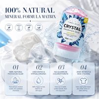 Deodoran Batu Kristal Alum Warna-warni Label Pribadi Khusus, Antiperspiran Alami Tidak Mengiritasi