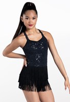 Filles vente chaude rouge sequin jazz gland jupes femmes haute spandex Jazz danse latine Costume scène compétition pour les filles