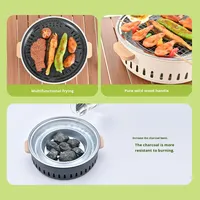 Brasero rond, brûleur à thé, barbecue, grill, cuisinière à charbon de bois portable d'extérieur, ensemble de camping d'hiver pour la maison