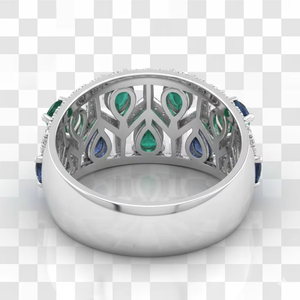 Top Selling 925 <b>Silver</b> Multi Gemstone Diamond <b>Ring</b> Blue Sapphire <b>Emerald</b> Style Luxury Designer <b>Ring</b> Wedding Jewelry - Product Image 2