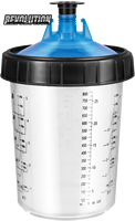 Système de gobelets de pulvérisation jetables avec pot gradué en plastique transparent pour mélange de peinture – Remplacement
