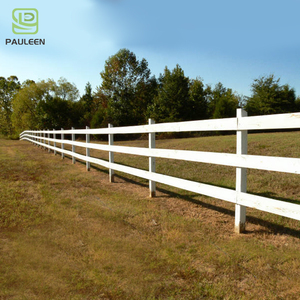 Panneaux de clôture de ranch extérieurs résistants à la corrosion, 3 rails, PVC blanc, clôture pour chevaux, utilisation en ferme - Product Image 6
