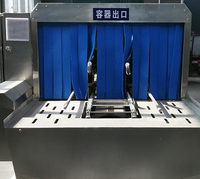 Automatische omzetmand wasmachine roestvrij staal 304 voor groentekratten, vleesbakken, fruitmanden, hoge efficiëntie