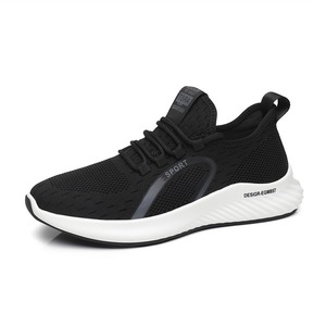 Chaussures décontractées pour hommes, nouvelle version coréenne d'automne, chaussures en mesh respirantes, chaussures de sport, chaussures à bout rond noires, chaussures tendance pour hommes - Product Image 5