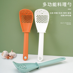 Multi Purpose Cooking Spoon Strainer Rice Spoon Garlic Grinder Potato Masher Kitchen Utensil <b>Set</b> 3 <b>Pieces</b> - Product Image 1