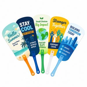 Promotional Gift Wholesale Custom Logo Plastic Mini for Business Advertisement Event <b>Hand</b> <b>Held</b> <b>Fan</b> Bulk - Product Image 1
