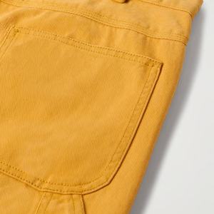Pantalones de Trabajo Personalizados de Pierna Recta, Color Amarillo, de Sarga de Algodón, con Bolsillos de Lona y Presilla para Herramientas, Estilo Cargo para Hombre - Product Image 5