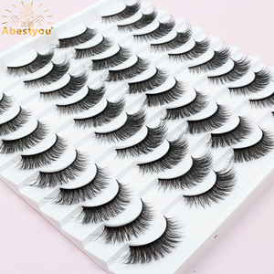 Pestañas Postizas Abestyou Hechas a Mano, Cruelty-Free, con Efecto Brillante en la Oscuridad, Estilo Ojo de Gato, Naturales, de Visón Sintético, Paquete de 20 Pares, Volumen Ligero, Cortas - Product Image 2