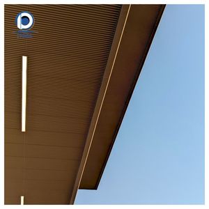 Precio de Fábrica, Revestimiento de Techo de Aluminio Metálico Decorativo en Forma de U con Acabado de Madera para Oficinas Comerciales y Aeropuertos - Product Image 6