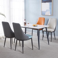 Ensemble de chaises de salle à manger modernes et luxueuses pour 4, 6 ou 8 personnes, pour hôtel, cuisine, café, en cuir et métal, pour banquet, événement, design élégant