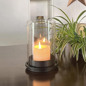 Открытый садовый домашний декор, держатель для чайного света, держатель для столба, стеклянный подсвечник для дома, с металлическим основанием - Product Image 3