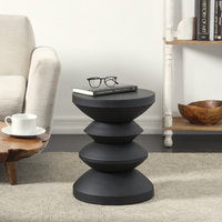 Table basse d'appoint de haute qualité meubles de maison Table basse noire Table d'appoint ronde en bois