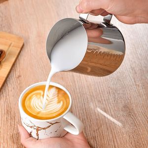 Modern Design Eco-Friendly Metal Latte Art <b>Cup</b> Scale Thickened Milk Frothing Stainless Steel Barista <b>Steaming</b> Pitcher Coffee - Product Image 2
