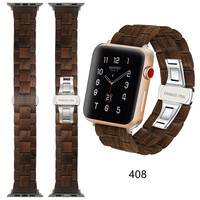 حزام مصنوع يدويًا من خشب الخيزران لـ 42 من من من من من أجل Iwatch ، 40 من من من من من من من من خشب الخيزران
