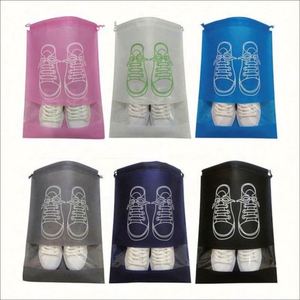 Sac de rangement pour chaussures en non-tissé transparent personnalisé avec cordon de serrage, sac anti-poussière tendance pour voyage - Product Image 5