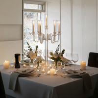 Candélabre en acrylique transparent à 5 bras, porte-bougie, centre de table de mariage, décoration de toile de fond pour événements