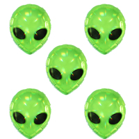 Ballon en feuille d'aluminium vert CYmylar en forme de tête d'extraterrestre, thème UFO, décoration de fête d'anniversaire, globos, ballons personnalisés