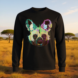 T-shirt promozionale a maniche lunghe con motivo Splash Colorful Splash African Wild Dog - Product Image 3