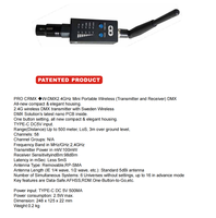 Émetteur et récepteur DMX sans fil PRO CRMX 2,4 GHz, portée longue distance 500 m, adaptateur DMX sans fil RDM pour éclairage de scène, location DJ, spectacle