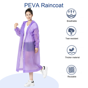 Lluvia desechable EVA ligera con logotipo personalizable para poncho impermeable para un solo adulto puño elástico conveniente reutilizable - Product Image 3