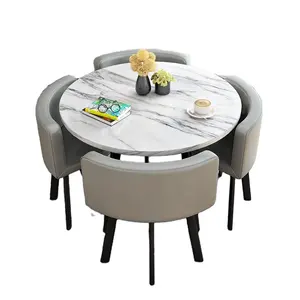220 cm minimalist metal hareketli açık küçük 4 kişi yuvarlak altın akrilik yunan anahtar tasarım yemek odası masa döner plaka ile