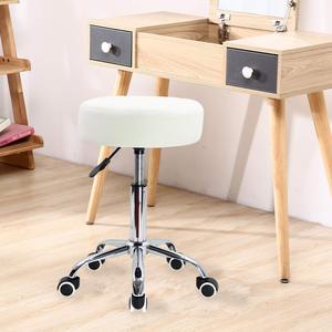 White <strong>Height</strong> <strong>Adjustable</strong> Bar Chair Salon <strong>Stool</strong> Chair Swivel Rolling Office <strong>Stool</strong> With Wheels - Product Image 6