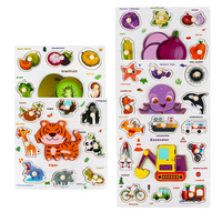 Puzzle en bois 3D créatif, multifonctionnel, Montessori, jouet éducatif pour l'apprentissage précoce, pour les tout-petits, les enfants d'âge préscolaire, coloré