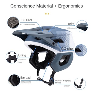 <span class=keywords><strong>Casque</strong></span> <span class=keywords><strong>de</strong></span> vélo <span class=keywords><strong>de</strong></span> montagne pour adultes, course en descente, <span class=keywords><strong>cross</strong></span>-country, avec coque en PC, coque intérieure en EPS, protection <span class=keywords><strong>de</strong></span> la tête unisexe - Product Image 3