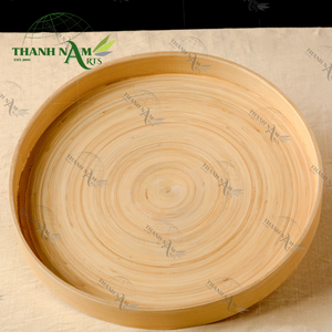 Plateau décoratif fait main OEM pour table basse Organisateur en bambou naturel avec poignées pour la présentation des repas - Product Image 1