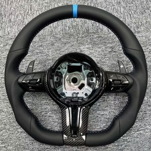Volant de voiture en cuir personnalisé pour <span class=keywords><strong>BMW</strong></span> F31 F36 F80 F82 F90 E70 <span class=keywords><strong>E80</strong></span> E91 E71 F01 F10 F11 F15 F20 F22 F30 F32 F33 F34 - Product Image 1